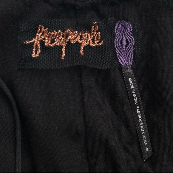 Free People Deco Sequin Mini Dress Black, Gold, White Geometric Beaded Size 8 - Picture 11 of 15